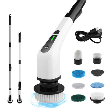 8-in-1 Electric Cleaning Brush Multi-functional Household Kitchen Bathroom Dedicated Mute Handheld Strong Cleaning Brush