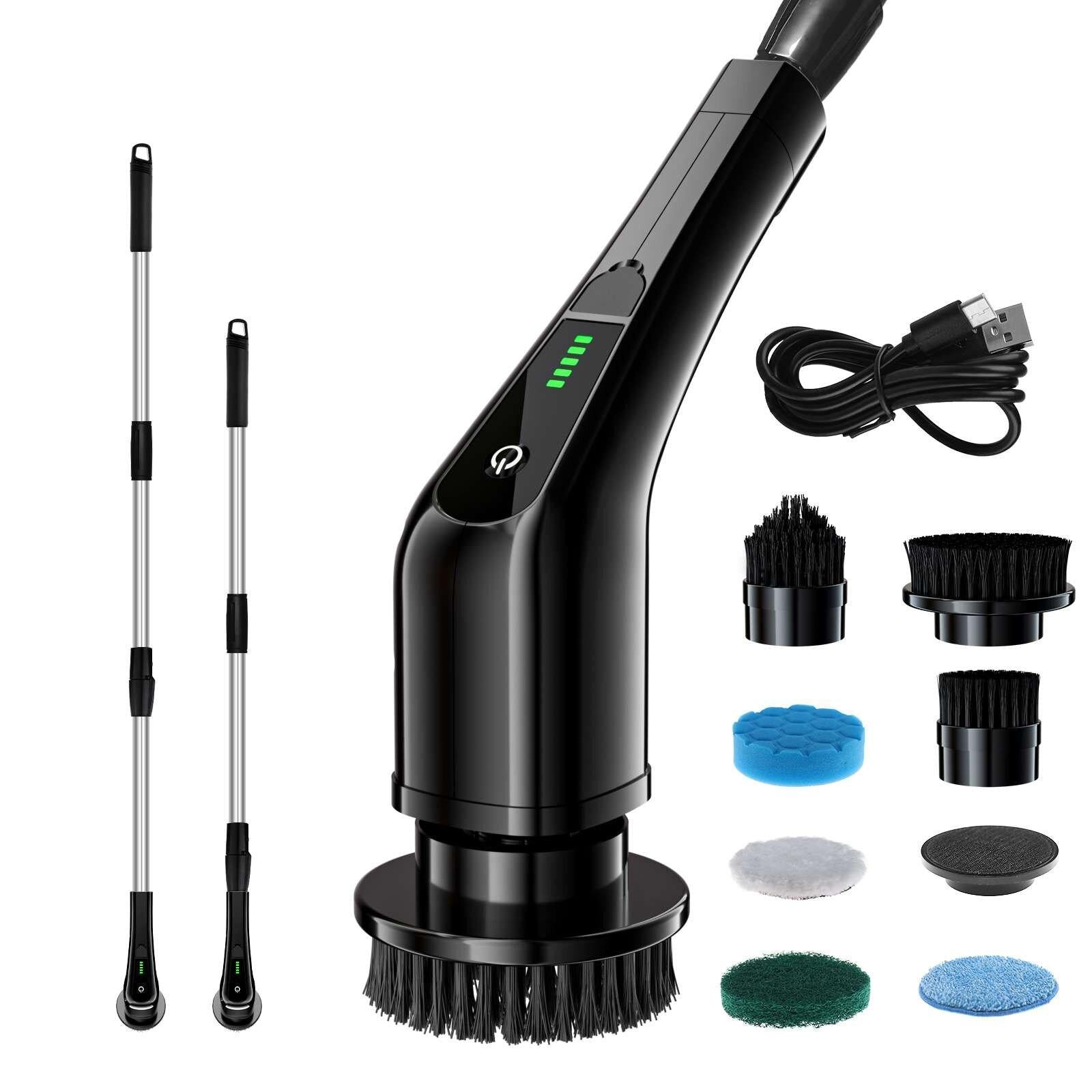 8-in-1 Electric Cleaning Brush Multi-functional Household Kitchen Bathroom Dedicated Mute Handheld Strong Cleaning Brush