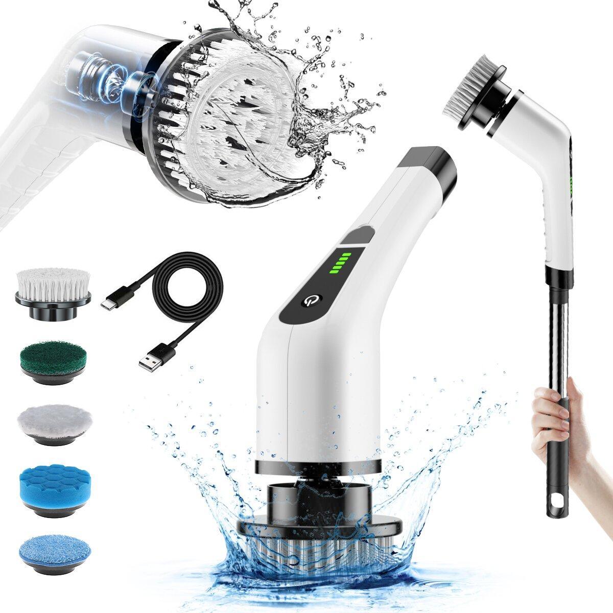 8-in-1 Electric Cleaning Brush Multi-functional Household Kitchen Bathroom Dedicated Mute Handheld Strong Cleaning Brush